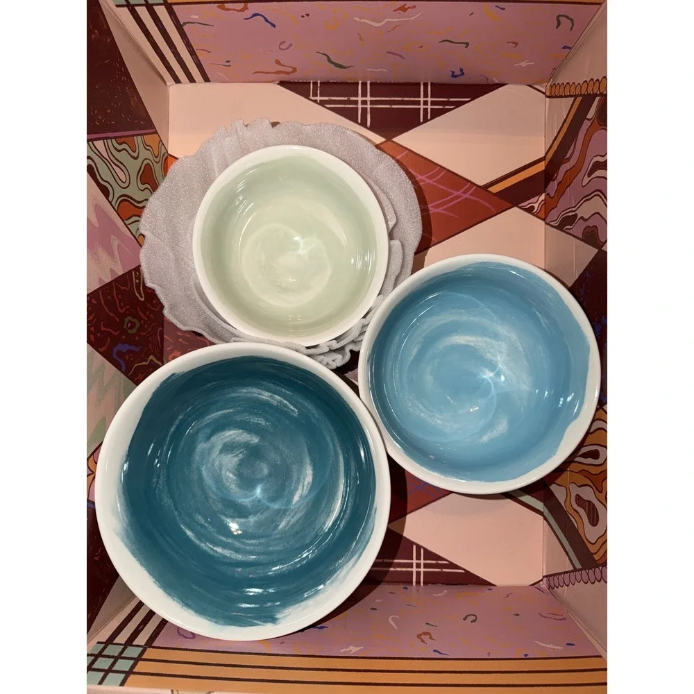 Pepper + Vetiver Nesting Bowls Set 3 Watercolor Ombre